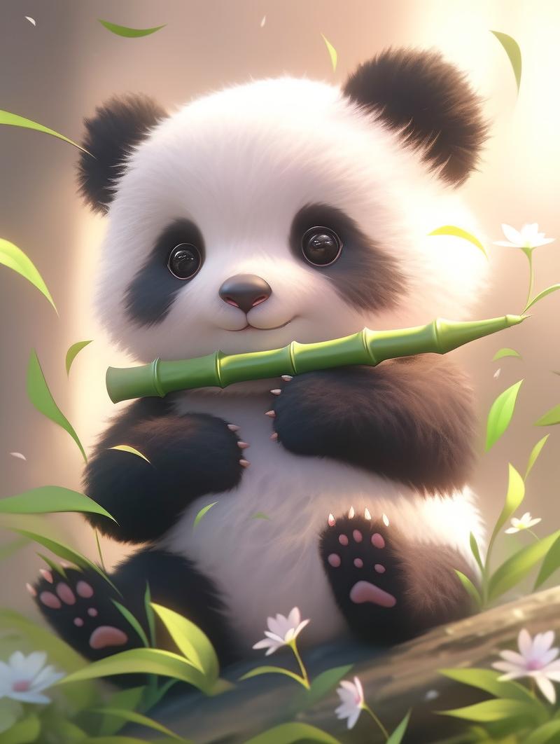 小熊猫吃竹子的相关图片